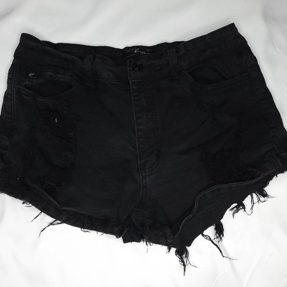 KanCan Shorts Kancan Black Distressed Cut Off Denim Jean Shorts